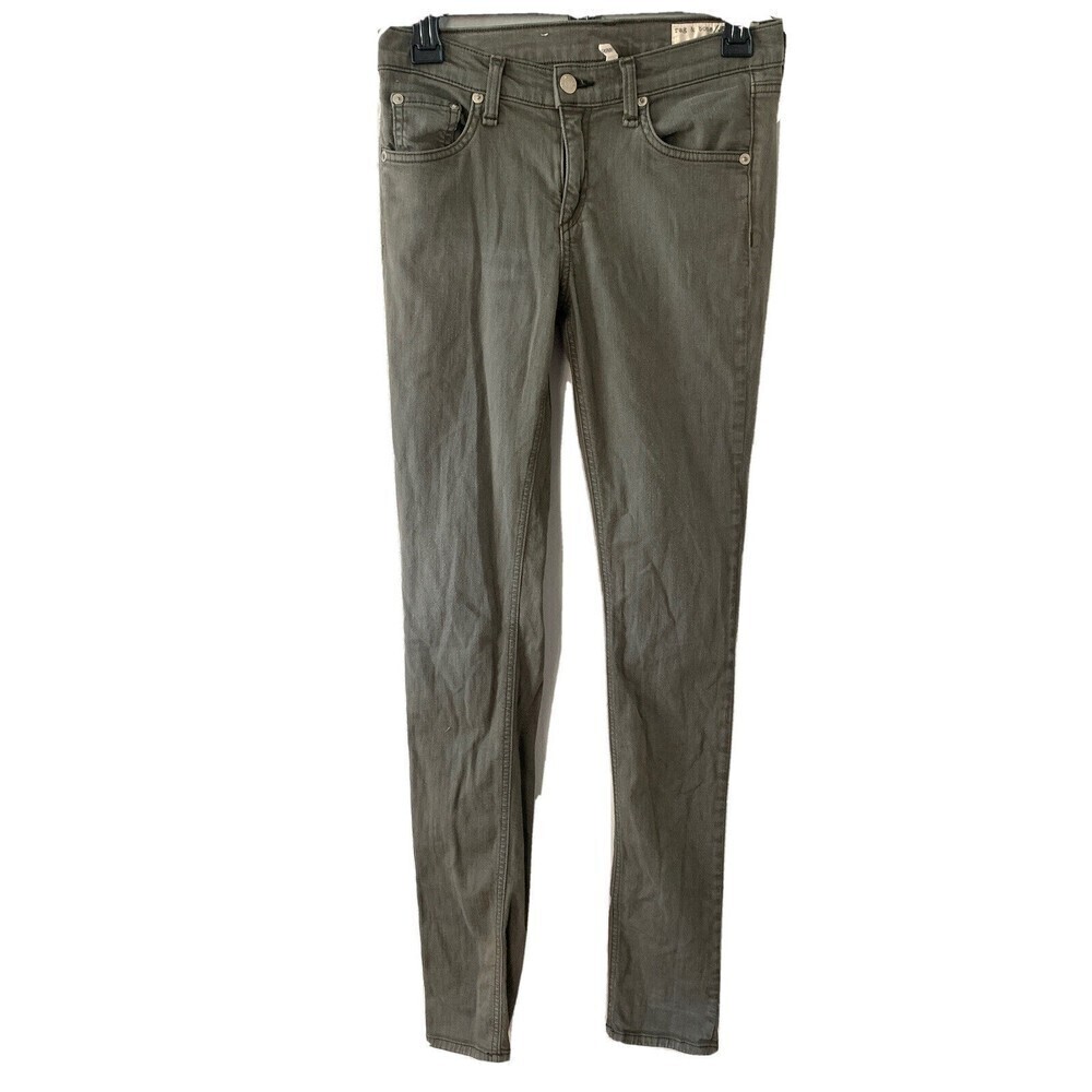 Rag & Bone Womens Size 26 Green Skinny Stretch Mid Rise Jeans - Picture 1 of 6